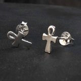 Cercei tip studs din argint Ankh Egiptean 7mm